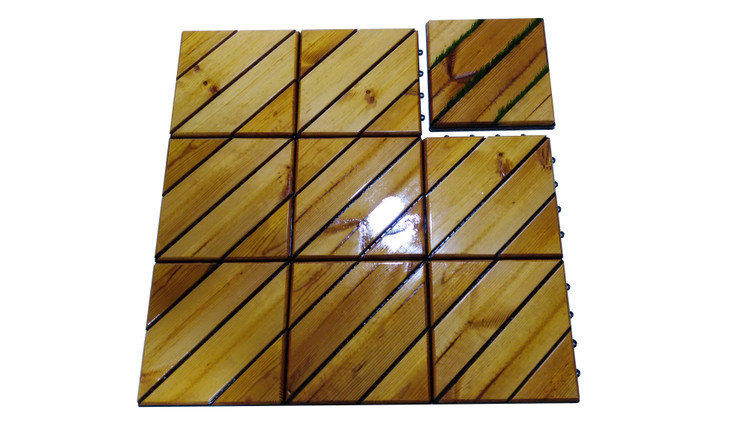 کفپوش تایل ترموود با لاک محافظ با 5 سال ضمانت دربرابر پوسیدگی ترموود وشاسی پلاستیکی مناسب فضای داخلی وخارجی ساختمان مانند استخر، سونا، باغ، بالکن