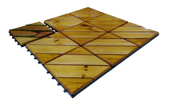 کفپوش تایل ترموود با لاک محافظ با 5 سال ضمانت دربرابر پوسیدگی ترموود وشاسی پلاستیکی مناسب فضای داخلی وخارجی ساختمان مانند استخر، سونا، باغ، بالکن