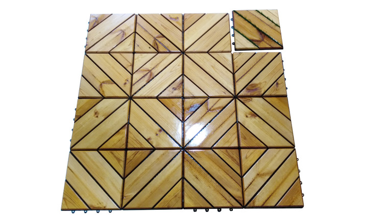 کفپوش تایل ترموود با لاک محافظ با 5 سال ضمانت دربرابر پوسیدگی ترموود وشاسی پلاستیکی مناسب فضای داخلی وخارجی ساختمان مانند استخر، سونا، باغ، بالکن