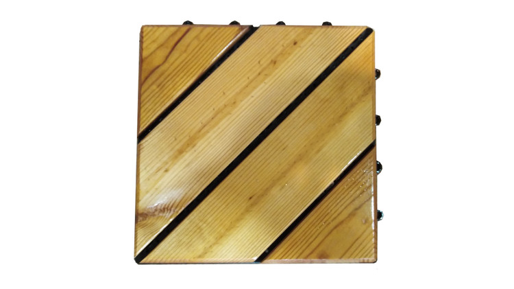 کفپوش تایل ترموود با لاک محافظ با 5 سال ضمانت دربرابر پوسیدگی ترموود وشاسی پلاستیکی مناسب فضای داخلی وخارجی ساختمان مانند استخر، سونا، باغ، بالکن