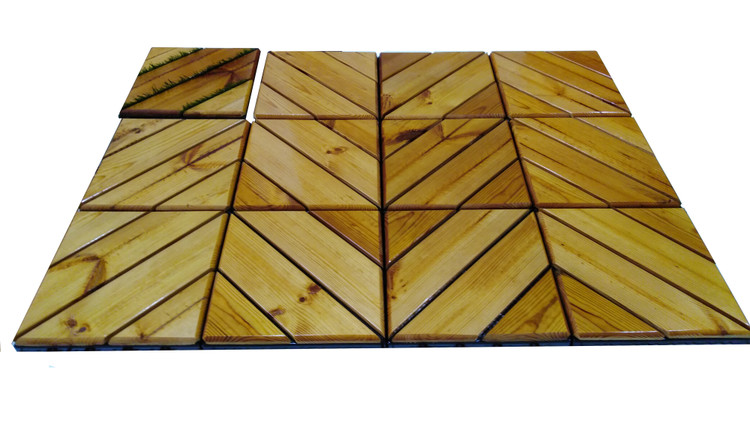 کفپوش تایل ترموود با لاک محافظ با 5 سال ضمانت دربرابر پوسیدگی ترموود وشاسی پلاستیکی مناسب فضای داخلی وخارجی ساختمان مانند استخر، سونا، باغ، بالکن