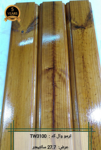 ترمووال ضد آب تولید شده با ترموود کاج ساسنا با لاک رنگی پلی اورتان و مناسب نمای داخلی و خارجی ساختمان مثل پشت تی وی TV، استخر، روفگاردن، باغ ویلا