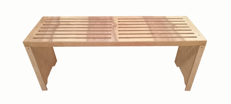 نیمکت باغی 2 نفره فضای باز با چوب چند لایه توسکا و لاک پلی اورتان - کد MF1705