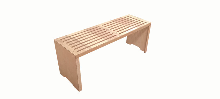 نیمکت باغی 2 نفره فضای باز با چوب چند لایه توسکا و لاک پلی اورتان - کد MF1705