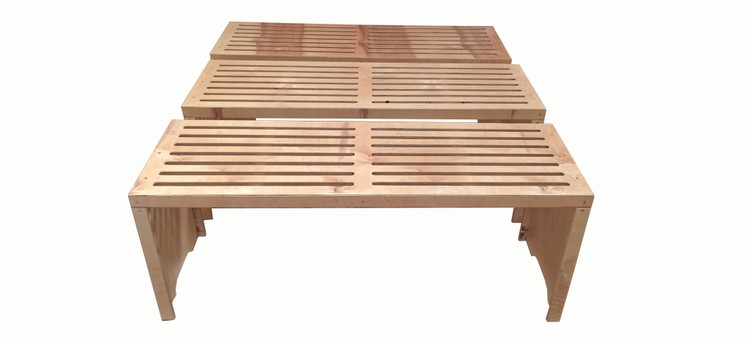 نیمکت باغی 2 نفره فضای باز با چوب چند لایه توسکا و لاک پلی اورتان - کد MF1705