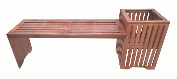 فلاورباکس نیمکتی ضد آب با لاک محافظ پلی اورتان کد FB1509 با 5 سال ضمانت در برار پوسیدگی و حمله حشرات چوب خوار