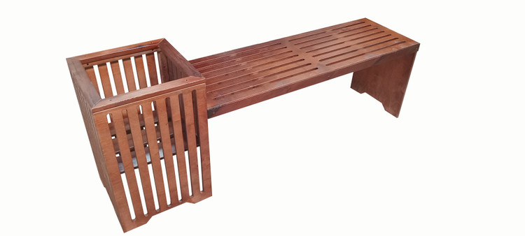 فلاورباکس نیمکتی ضد آب با لاک محافظ پلی اورتان کد FB1509 با 5 سال ضمانت در برار پوسیدگی و حمله حشرات چوب خوار