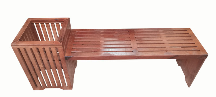 فلاورباکس نیمکتی ضد آب با لاک محافظ پلی اورتان کد FB1509 با 5 سال ضمانت در برار پوسیدگی و حمله حشرات چوب خوار