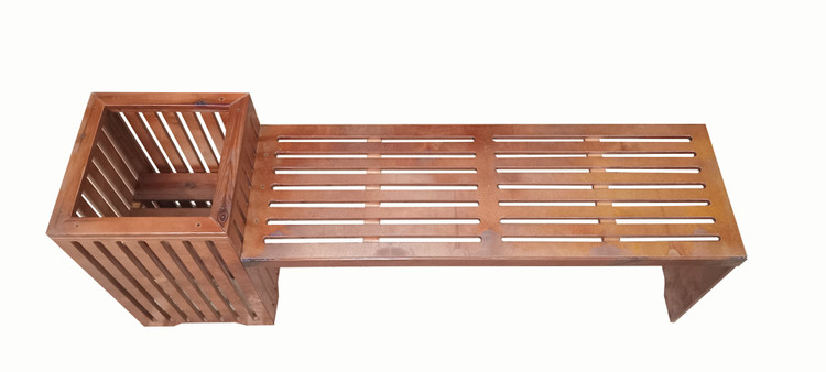 فلاورباکس نیمکتی ضد آب با لاک محافظ پلی اورتان کد FB1509 با 5 سال ضمانت در برار پوسیدگی و حمله حشرات چوب خوار