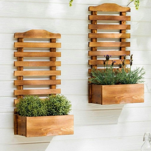 فلاورباکس دیواری با چوب چند لایه توسکا - کد FB1511