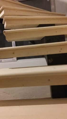 باکس کف پله چوبی لبه دار با چوب بلوط و لاک پلی اورتان - کد K5010