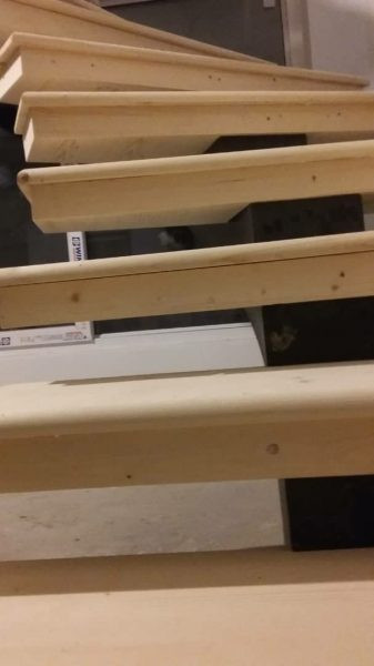 باکس کف پله چوبی لبه دار با چوب بلوط و لاک پلی اورتان - کد K5010