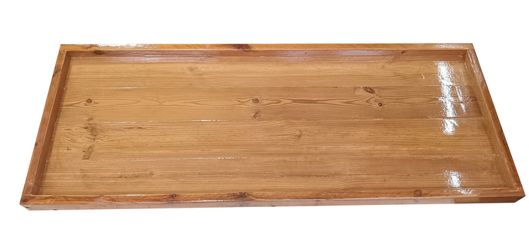 سینی مخصوص زیر فلاورباکس ترموود ضد آب با لاک محافظ پلی اورتان کد FB1501 با 5 سال ضمانت در برار پوسیدگی و حمله حشرات چوب خوار