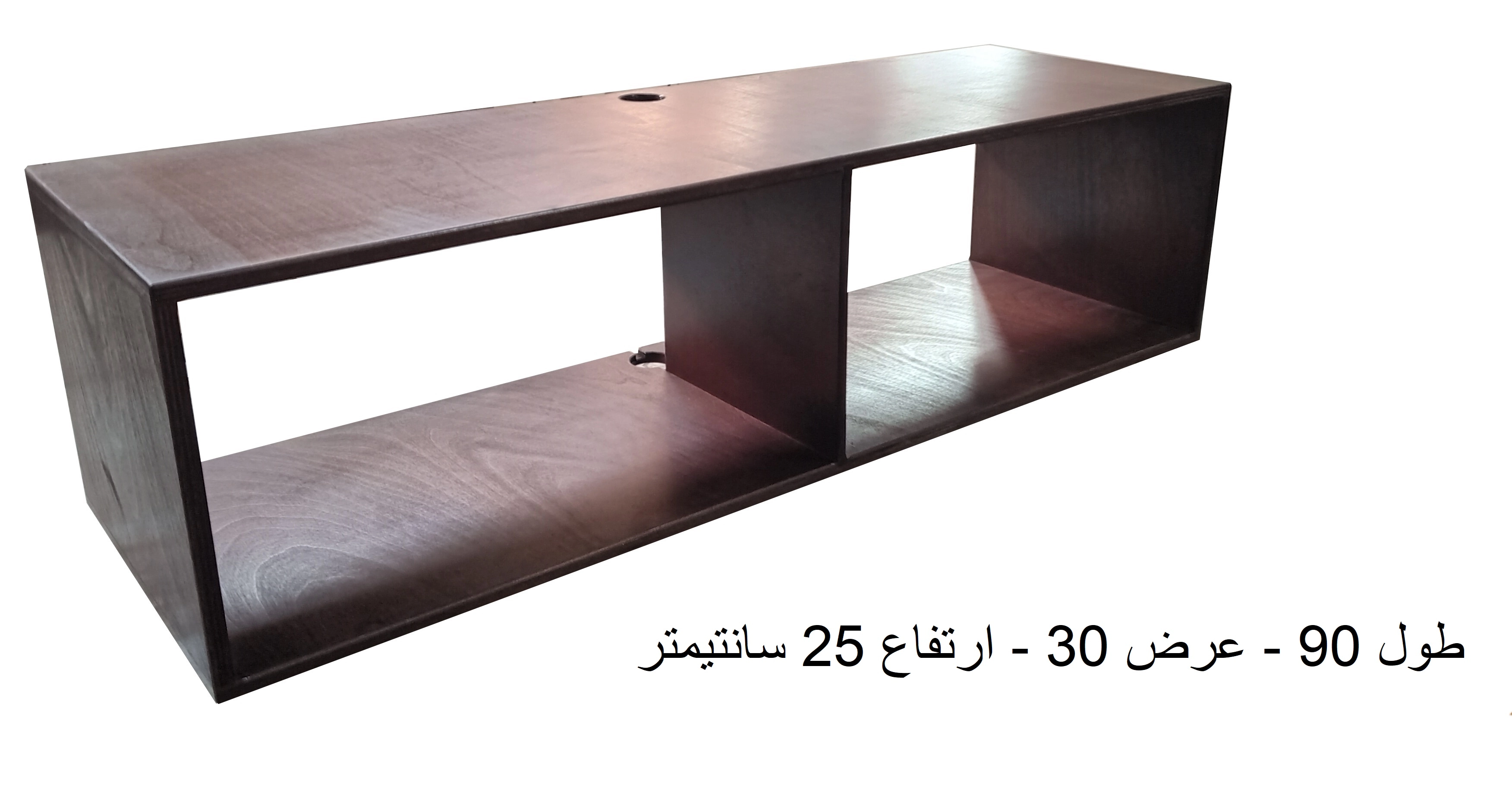 میز تلویزیون دیواری با چوب طبیعی توسکا با رنگ پلی اورتان