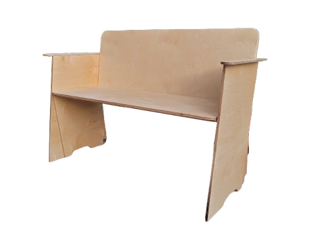 صندلی باغی 2 نفره ضد آب با چوب طبیعی توسکا کد MF1720-2