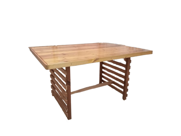 میز و نیمکت باغی ترموود 4 نفره با لاک پلی اورتان فضای باز - کد MF1703