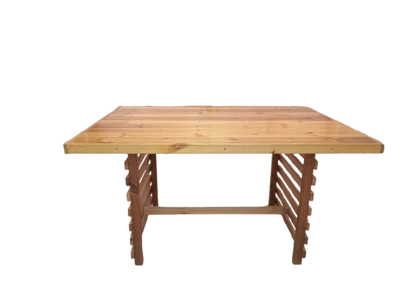 میز و نیمکت باغی ترموود 4 نفره با لاک پلی اورتان فضای باز - کد MF1703