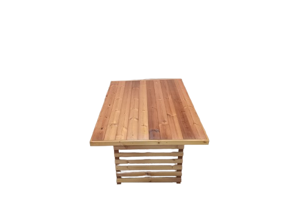 میز و نیمکت باغی ترموود 4 نفره با لاک پلی اورتان فضای باز - کد MF1703