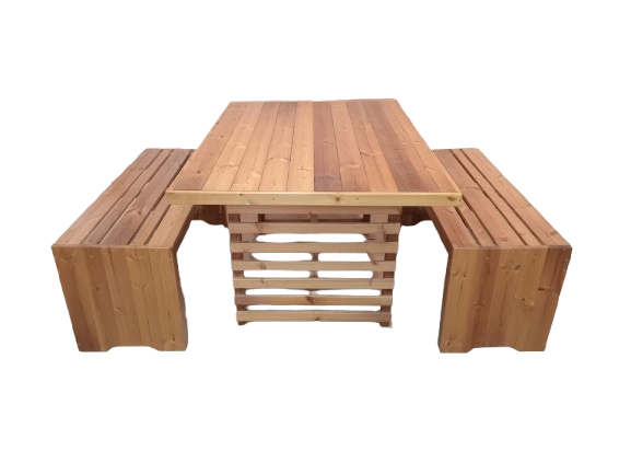 میز و نیمکت ترموود 4 نفره ضد آب فضای باز باغی کد MF1703