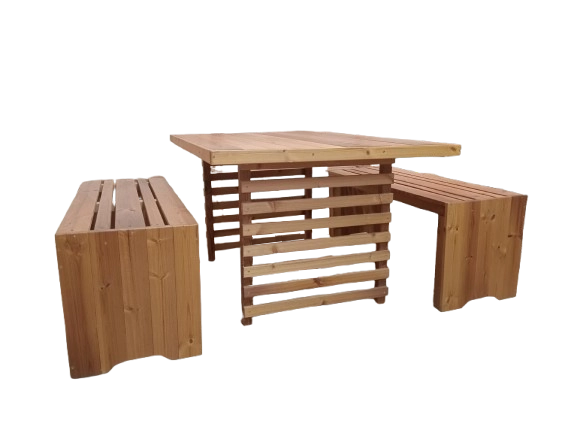 میز و نیمکت ترموود 4 نفره ضد آب فضای باز باغی کد MF1703