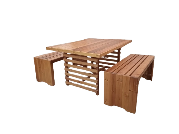 میز و نیمکت ترموود 4 نفره ضد آب فضای باز باغی کد MF1703