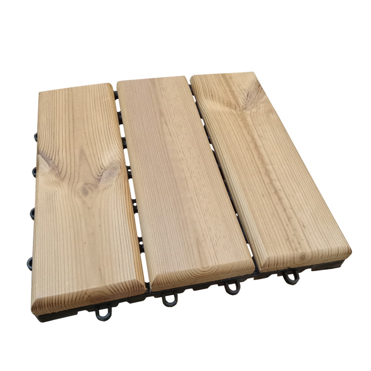 کفپوش تایل ترموود ضد آب با 5 سال ضمانت دربرابر پوسیدگی ترموود وشاسی پلاستیکی مناسب فضای داخلی وخارجی ساختمان مانند استخر، سونا، باغ، بالکن تولید شده در گروه تولیدی خانه چوبی https://wooden-house-group.ir