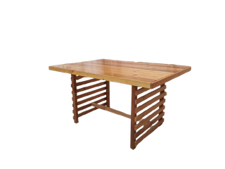 میز باغی ترموود گروه تولیدی خانه چوبی با لاک پلی اورتان فضای باز کد MF1703-1