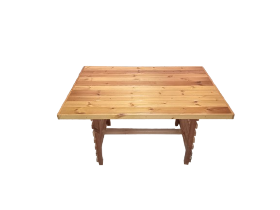 میز باغی ترموود گروه تولیدی خانه چوبی با لاک پلی اورتان فضای باز کد MF1703-1