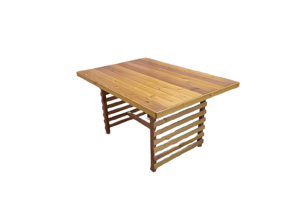 میز باغی ترموود گروه تولیدی خانه چوبی با لاک پلی اورتان فضای باز کد MF1703-1