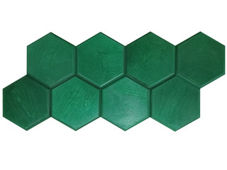 دیوارپوش چوبی پشت چسبدار طرح شش ضلعی با رنگ سبز زمردی - کد DP 1317 - گروه تولیدی خانه چوبی